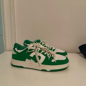 Brand new green and white platform sneakers